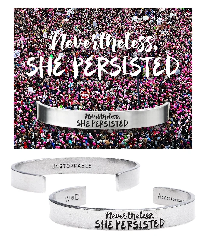 Don't Miss Out On Bestselling Jewelry At Special Prices Nevertheless, She Persisted Quotable Cuff Bracelet - Elizabeth Warren Don't Miss Out On Bestselling Jewelry At Special Prices Nevertheless, She Persisted Quotable Cuff Bracelet - Elizabeth Warren
