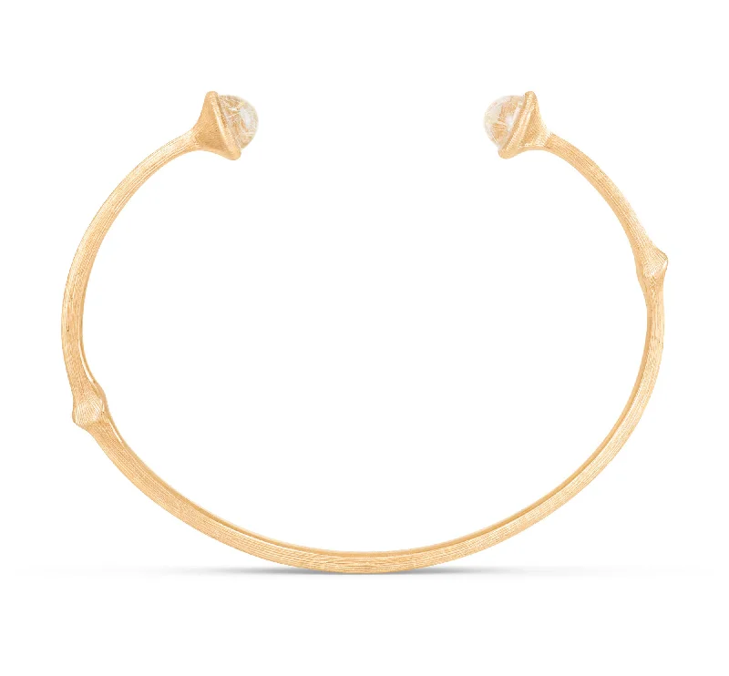 Customized Silver Jewelry For Unique Style Nature 18K Gold Bangle w. Rutile Quartz Customized Silver Jewelry For Unique Style Nature 18K Gold Bangle w. Rutile Quartz