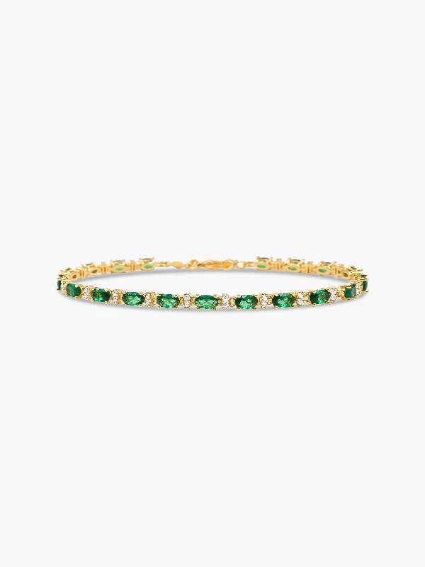 Timeless Elegance At Unbelievable Discounts Oval Tennis Bracelet - Green