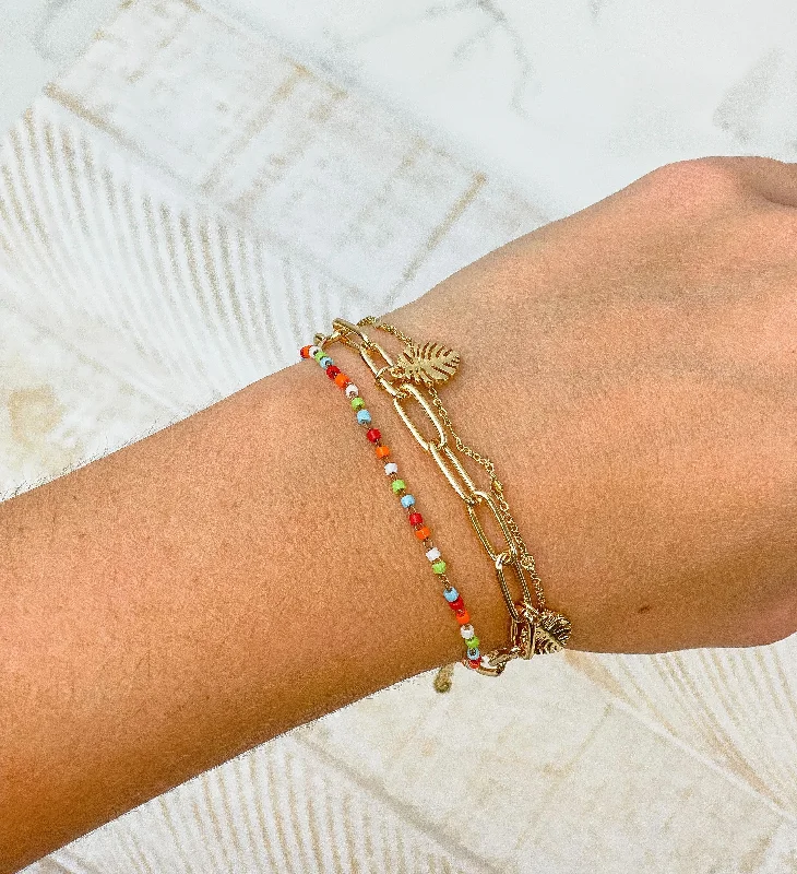 Premium Diamond Jewelry At Once-In-A-Lifetime Discounts Palm Leaf Charm Link Bracelet