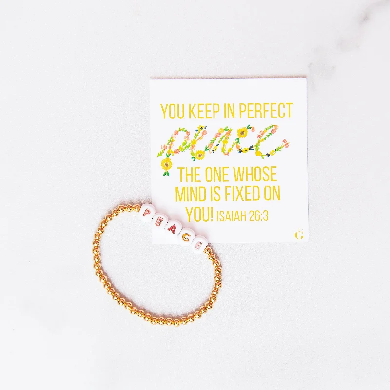 Shop Stylish Jewelry Now And Save Big PEACE | Gold Beaded Bracelet