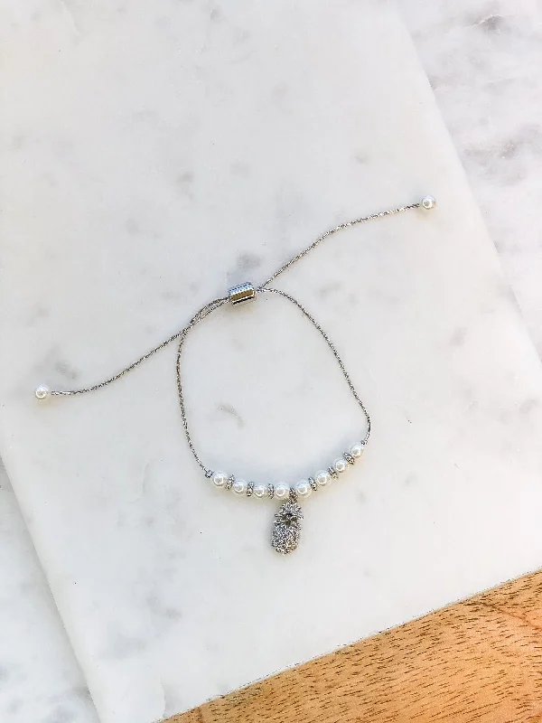 Once-A-Year Jewelry Deals – Shop Before They’Re Gone Pineapple Of My Eye Pearl Pull Bracelet - Silver Once-A-Year Jewelry Deals – Shop Before They’Re Gone Pineapple Of My Eye Pearl Pull Bracelet - Silver