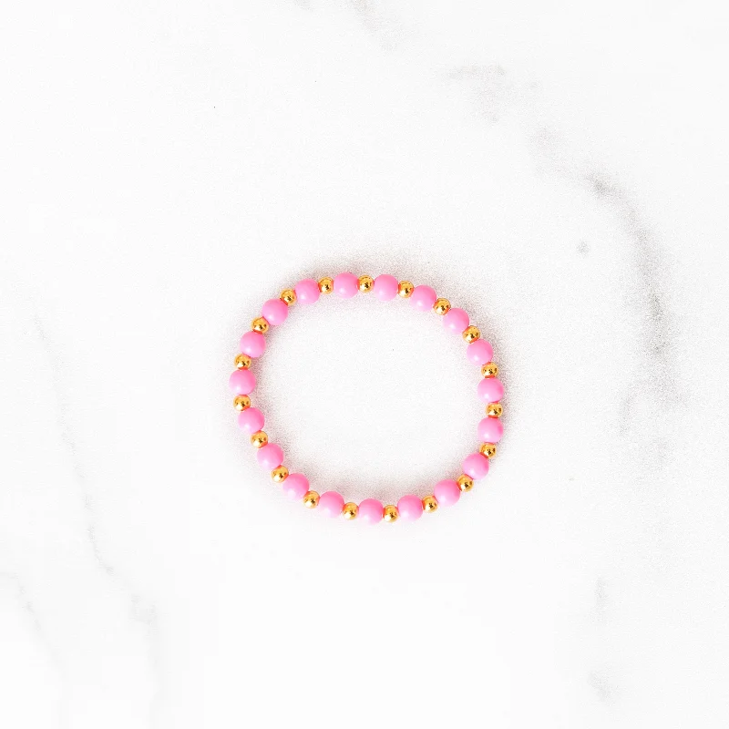 Sparkle More For Less – Jewelry Sale Happening Now Pink + Gold Beaded Bracelet