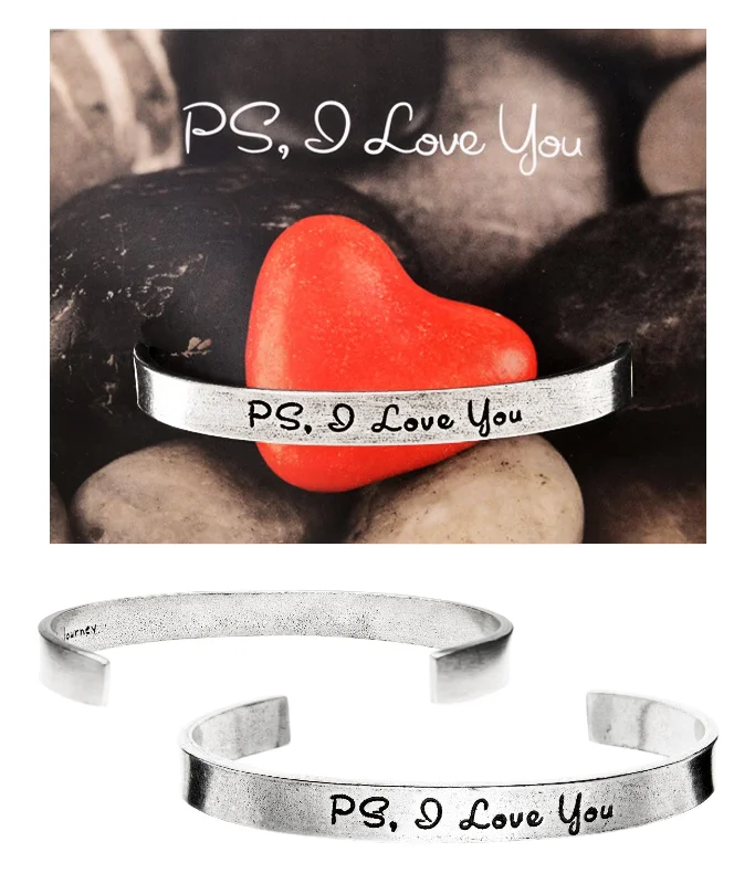 Trendy And Classic Jewelry Now At Reduced Prices PS, I Love You Quotable Cuff Bracelet Trendy And Classic Jewelry Now At Reduced Prices PS, I Love You Quotable Cuff Bracelet