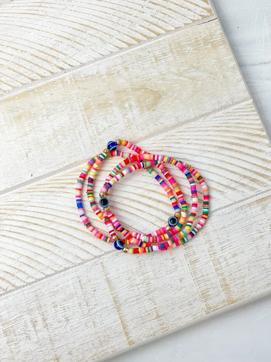 Elegant Jewelry, Affordable Luxury – Shop Now Rubber Disc Evil Eye Beaded Stretch Bracelet Stack - Multi Elegant Jewelry, Affordable Luxury – Shop Now Rubber Disc Evil Eye Beaded Stretch Bracelet Stack - Multi