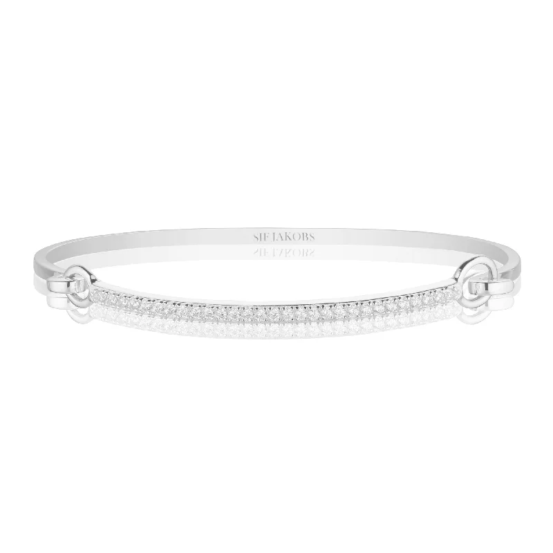 Upgrade Your Jewelry Collection For Less Capizzi Silver Bangle w. Zirconias