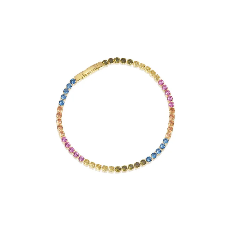 Must-Have Jewelry At Irresistible Discounts Ellera Grande 18K Gold Plated Bracelet w. Colored Zirconias