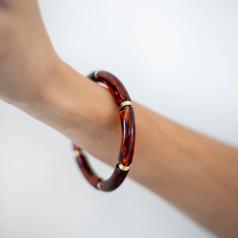 Bold And Beautiful Jewelry Now At Irresistible Prices Skinny Acrylic Bamboo Bracelet: Tortoise