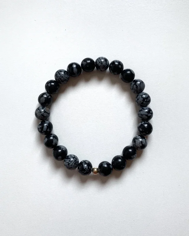 Shop Dazzling Jewelry At The Best Prices Snowflake Obsidian Beaded Bracelet