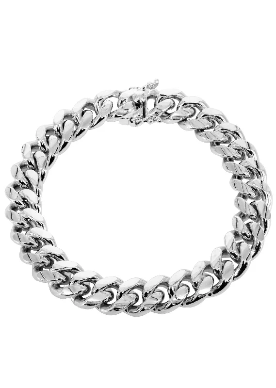 Timeless Elegance At Unbelievable Discounts 14K White Gold Bracelet Solid Miami Cuban Link Timeless Elegance At Unbelievable Discounts 14K White Gold Bracelet Solid Miami Cuban Link