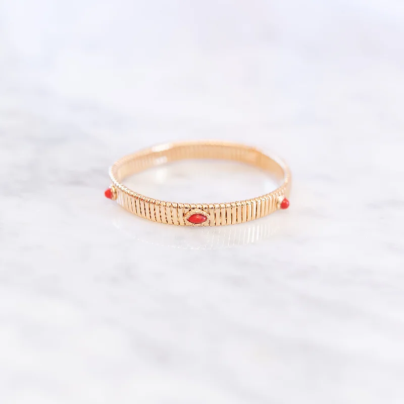 Limited-Time Offer On Elegant Jewelry Pieces Spring Chain Orange Stone Bracelet