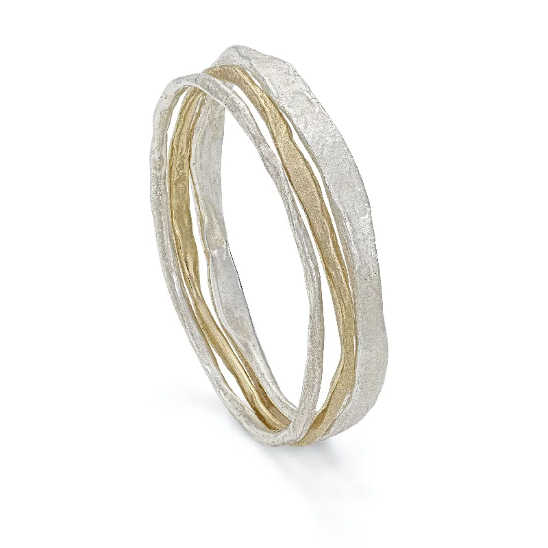 Upgrade Your Collection With Our Limited-Time Jewelry Sale Strata Bangle Stack with Gold and Silver