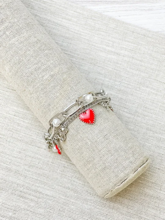 Make Your Outfit Shine With Discounted Jewelry Be Mine Charm Bracelet - Silver