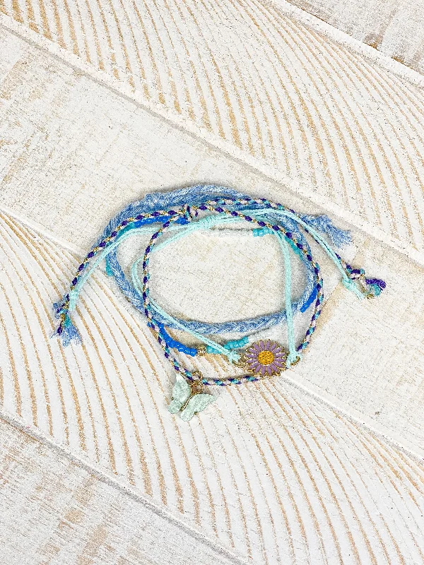 High-End Jewelry, Now More Affordable Than Ever Woven Friendship Bracelet Stack - Blue High-End Jewelry, Now More Affordable Than Ever Woven Friendship Bracelet Stack - Blue