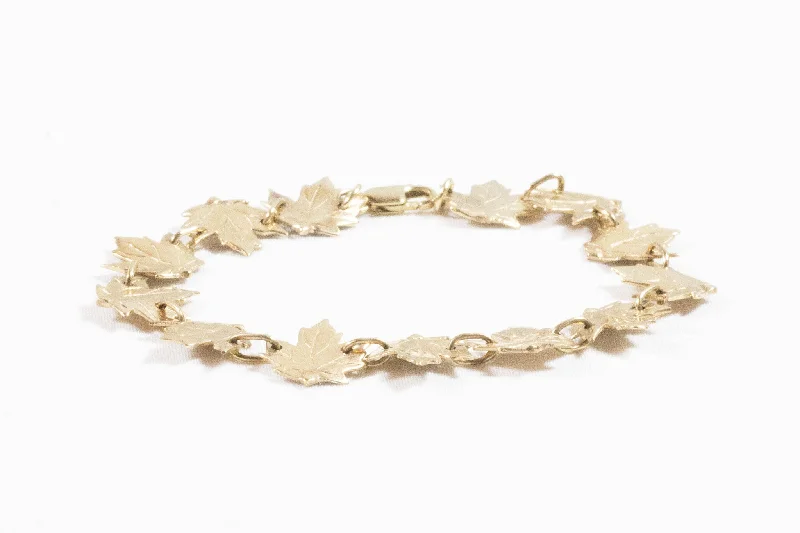 Shop Jewelry That Shines Without The High Price Yellow Gold Maple Leaf Bracelet