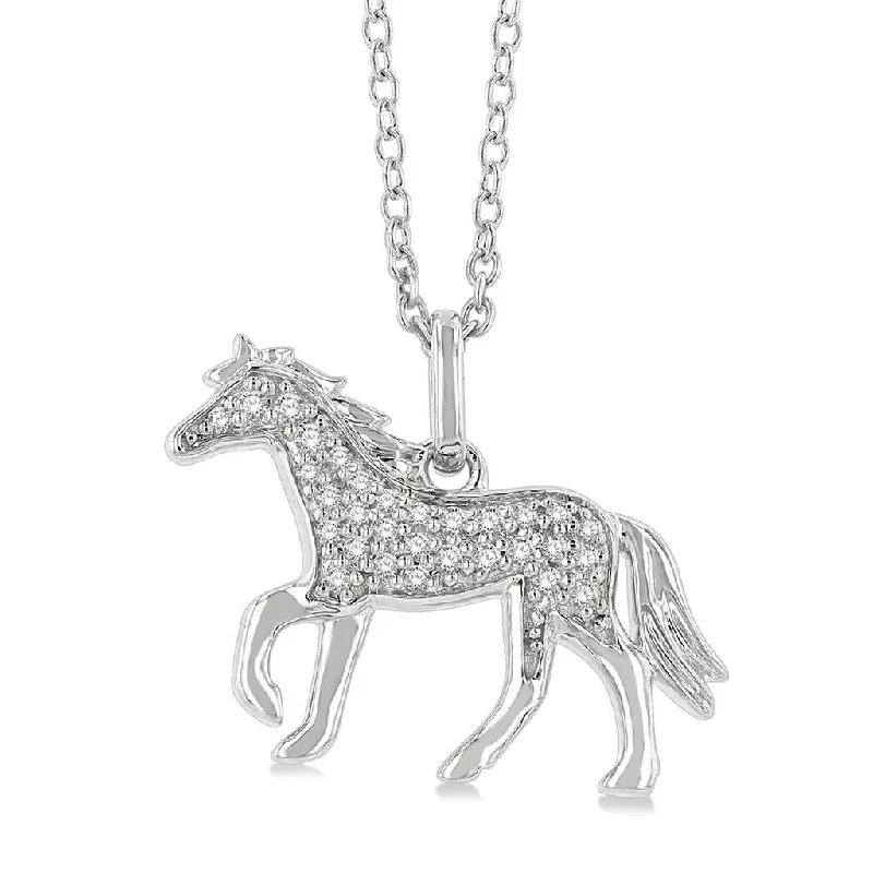 Elegant Jewelry, Exclusive Prices – Shop Now 10K White Gold Petite Horse Diamond Pendant Necklace Elegant Jewelry, Exclusive Prices – Shop Now 10K White Gold Petite Horse Diamond Pendant Necklace
