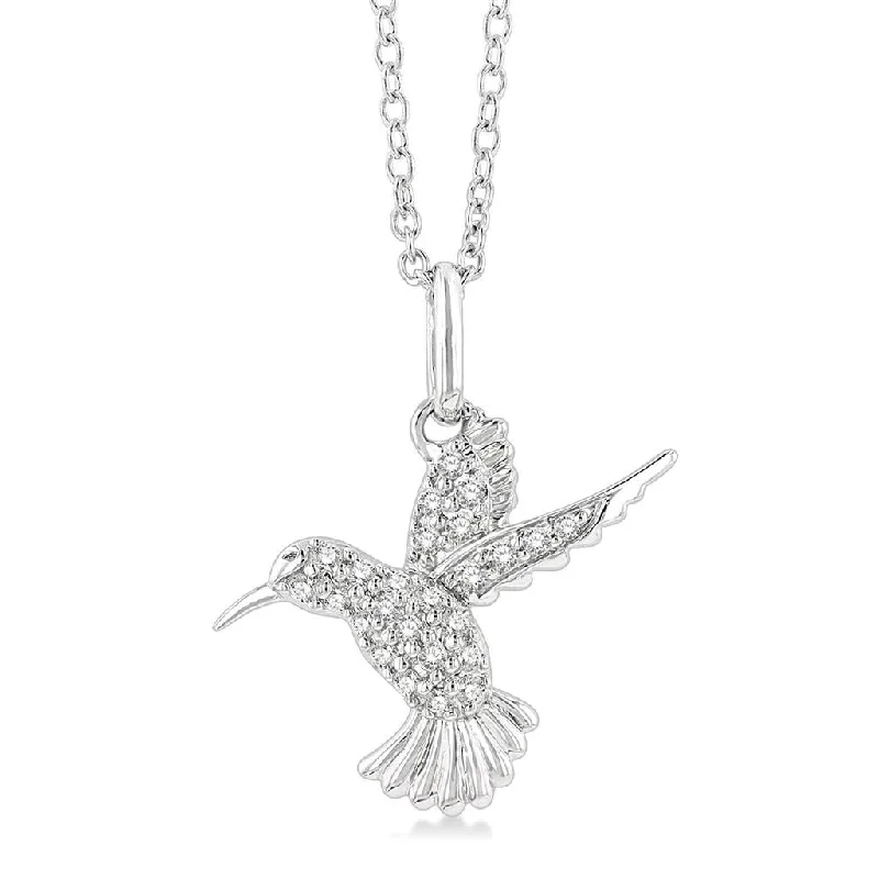 Special Deals On Handcrafted And Designer Jewelry 10K White Gold Petite Hummingbird Diamond Pendant Necklace Special Deals On Handcrafted And Designer Jewelry 10K White Gold Petite Hummingbird Diamond Pendant Necklace