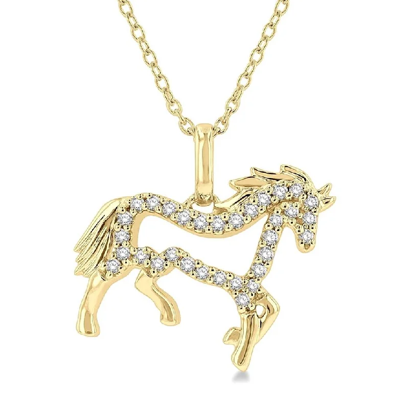 Trending Jewelry Now Available At Exclusive Prices 10K Yellow Gold Horse Petite Diamond Pendant Necklace Trending Jewelry Now Available At Exclusive Prices 10K Yellow Gold Horse Petite Diamond Pendant Necklace