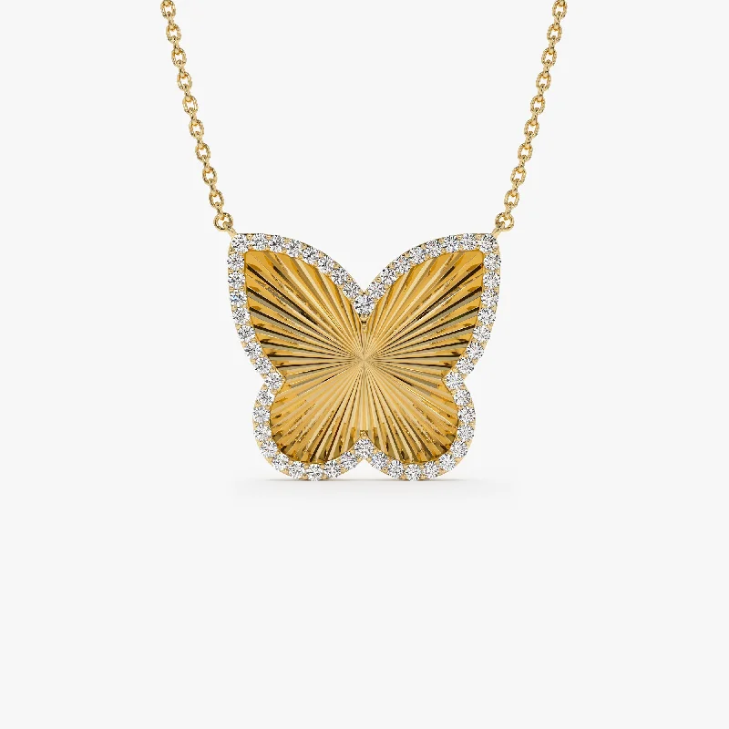 Breathtaking Jewelry, Breathtaking Prices 14K Textured Diamond Butterfly Charm Pendant Breathtaking Jewelry, Breathtaking Prices 14K Textured Diamond Butterfly Charm Pendant