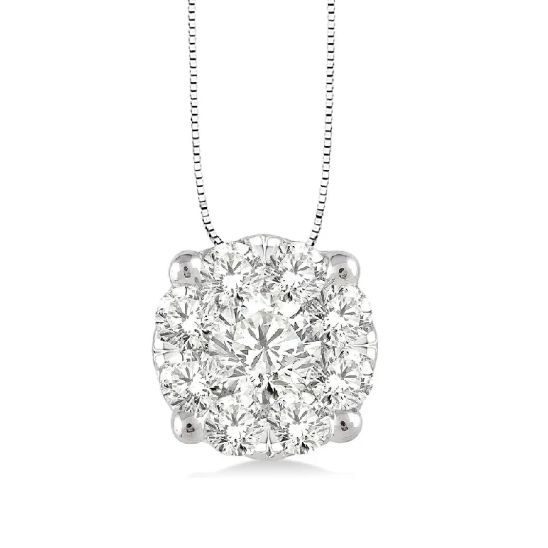 Seasonal Jewelry Sale – Upgrade Your Style Today 14K White Gold ‘Lovebright’ Diamond Cluster Pendant Necklace Seasonal Jewelry Sale – Upgrade Your Style Today 14K White Gold ‘Lovebright’ Diamond Cluster Pendant Necklace