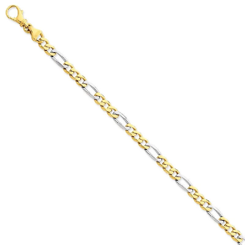 Special Jewelry Deals – Upgrade Your Collection 14k Yellow and White Gold, 5.8mm Figaro Chain Bracelet, 8 Inch Special Jewelry Deals – Upgrade Your Collection 14k Yellow and White Gold, 5.8mm Figaro Chain Bracelet, 8 Inch