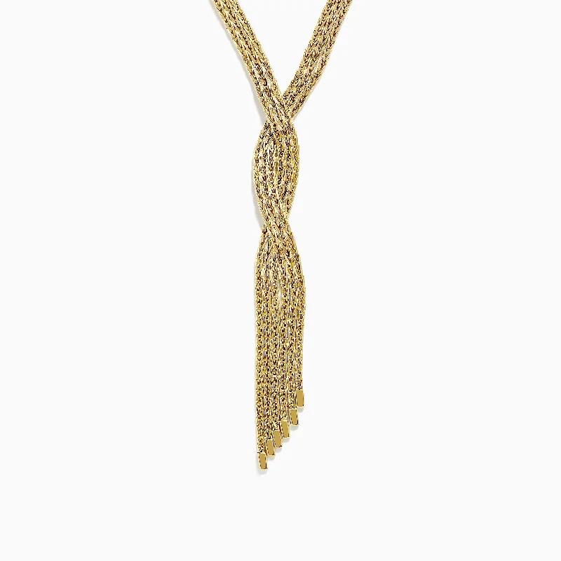 Grab Stylish Jewelry Before The Sale Ends 14K Yellow Gold 17" Fringe Necklace