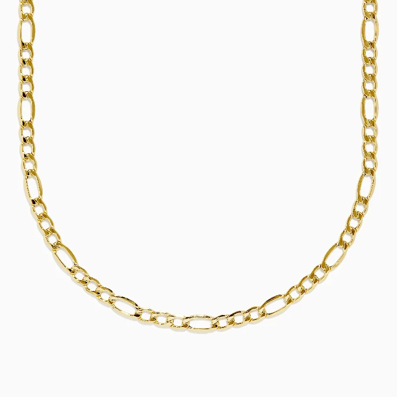Luxury Jewelry At Unbeatable Discounts 14K Yellow Gold 20" Figaro Necklace