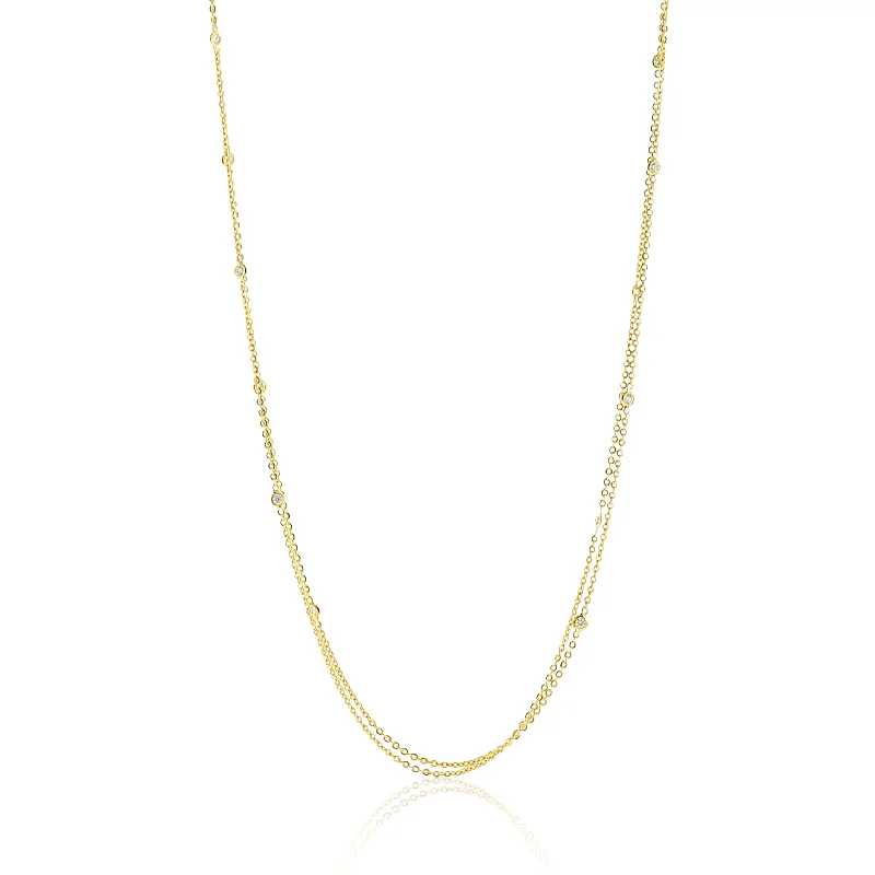Huge Savings On Premium Jewelry Styles Diamond Station Double Chain Necklace