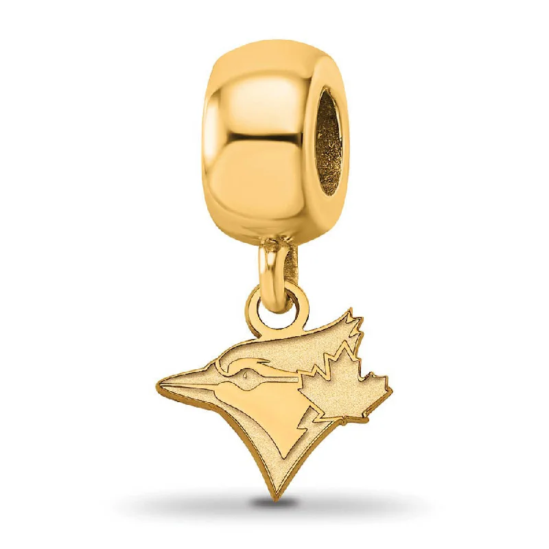 Clearance Sale On High-End Jewelry Collections 14KY Gold Plated Sterling Silver MLB Blue Jays XS Dangle Bead Charm