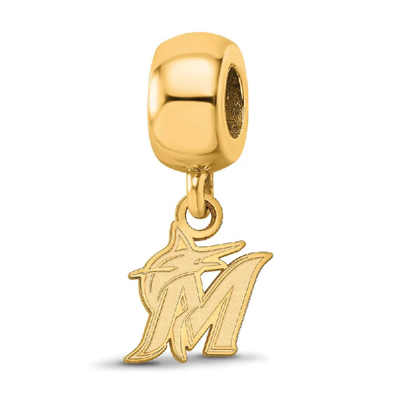 Luxury Handcrafted Jewelry For Elegant Looks 14KY Gold Plated Sterling Silver MLB Miami Marlins XS Dangle Bead Luxury Handcrafted Jewelry For Elegant Looks 14KY Gold Plated Sterling Silver MLB Miami Marlins XS Dangle Bead