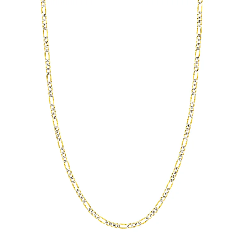 Elevate Your Outfit With Discounted Statement Jewelry 3.9mm Two-Tone Pave Figaro Chain with Lobster Lock Elevate Your Outfit With Discounted Statement Jewelry 3.9mm Two-Tone Pave Figaro Chain with Lobster Lock