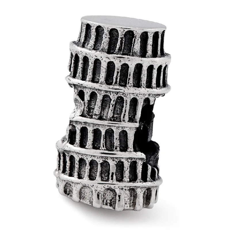 Jewelry Clearance – Final Chance To Save Big 3D Leaning Tower of Pisa Bead Charm in Antiqued Sterling Silver Jewelry Clearance – Final Chance To Save Big 3D Leaning Tower of Pisa Bead Charm in Antiqued Sterling Silver