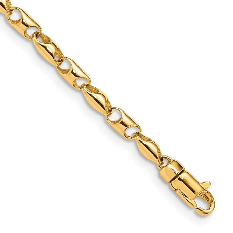 Huge Savings On Timeless Jewelry Collections 3mm 14k Yellow Gold Fancy Barrel Link Chain Bracelet Huge Savings On Timeless Jewelry Collections 3mm 14k Yellow Gold Fancy Barrel Link Chain Bracelet