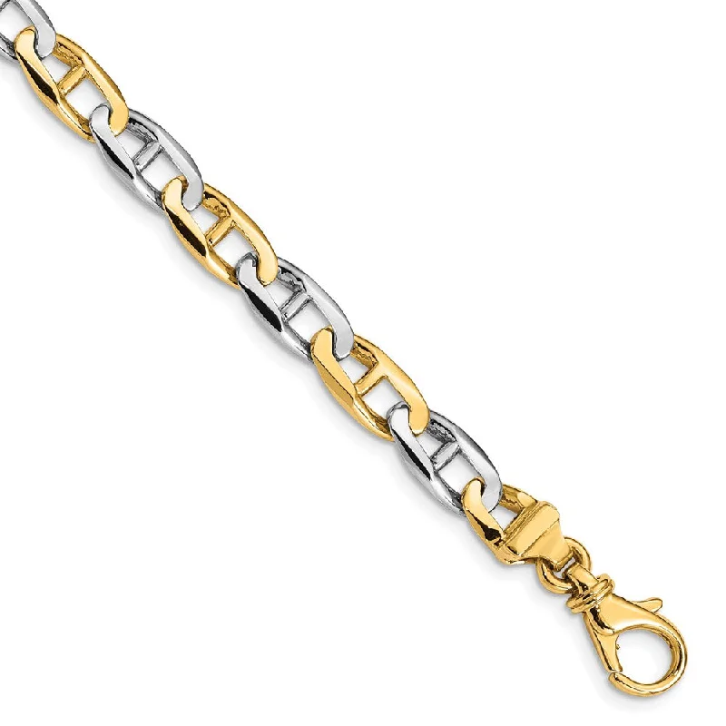 Chic And Stylish Jewelry At Exclusive Prices 6.5mm 14k Two Tone Gold Polished Anchor Link Chain Bracelet Chic And Stylish Jewelry At Exclusive Prices 6.5mm 14k Two Tone Gold Polished Anchor Link Chain Bracelet