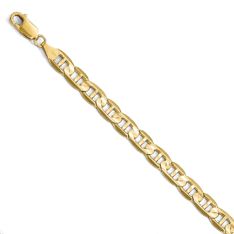 Luxury Jewelry At Unbeatable Discounts 7mm 14k Yellow Gold Concave Anchor Chain Bracelet