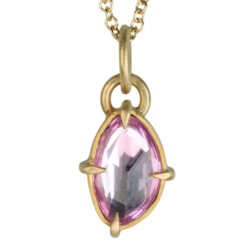 The Ultimate Jewelry Sale – Exclusive Styles At Great Prices 22K Gold Prong-Set Asymmetrical Pink Sapphire Pendant The Ultimate Jewelry Sale – Exclusive Styles At Great Prices 22K Gold Prong-Set Asymmetrical Pink Sapphire Pendant
