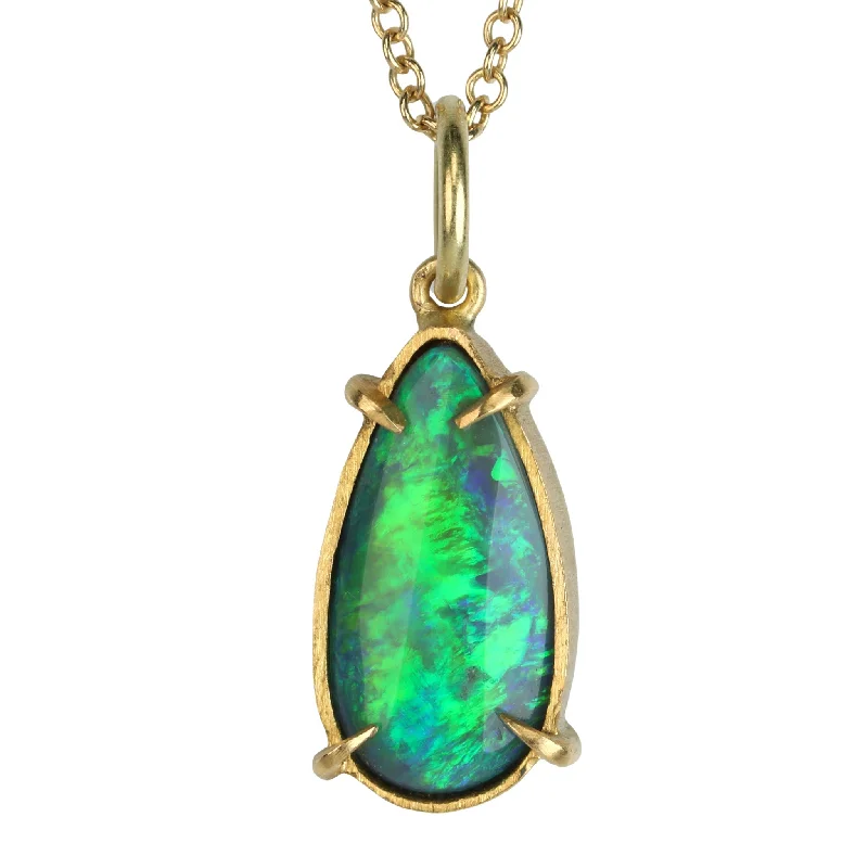 Final Call – Shop Exquisite Jewelry Before It's Gone 22K Gold Prong-Set Teardop Opal Pendant