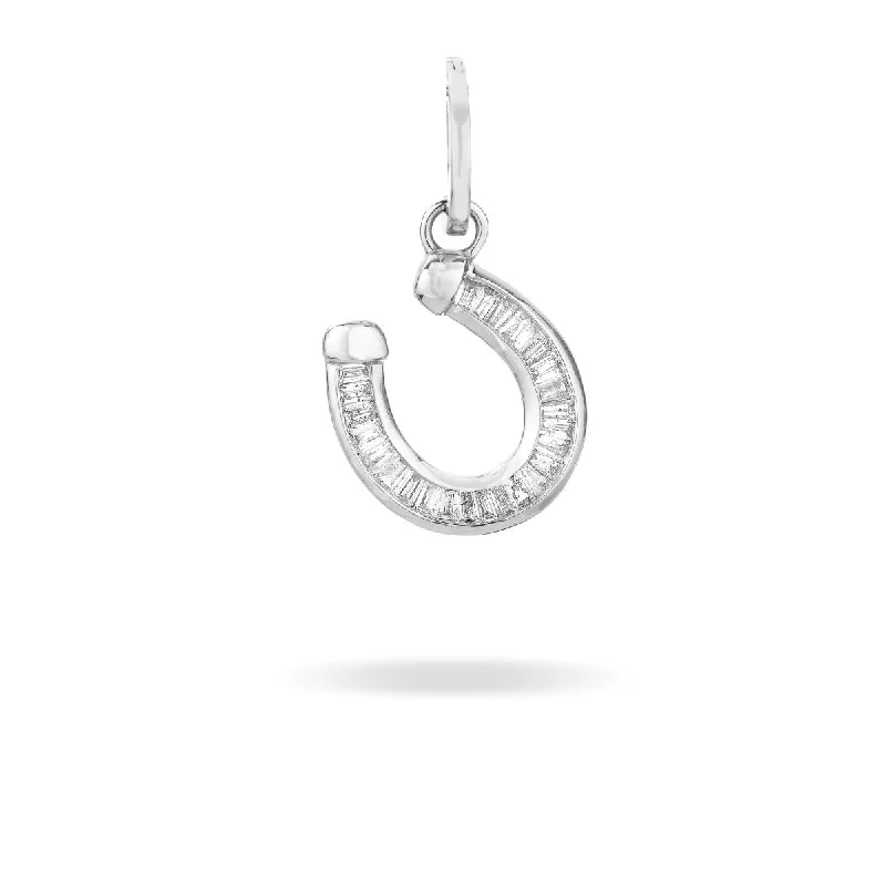 Shop Jewelry That Shines Without The High Price Baguette Horseshoe Hinged Charm in Sterling Silver