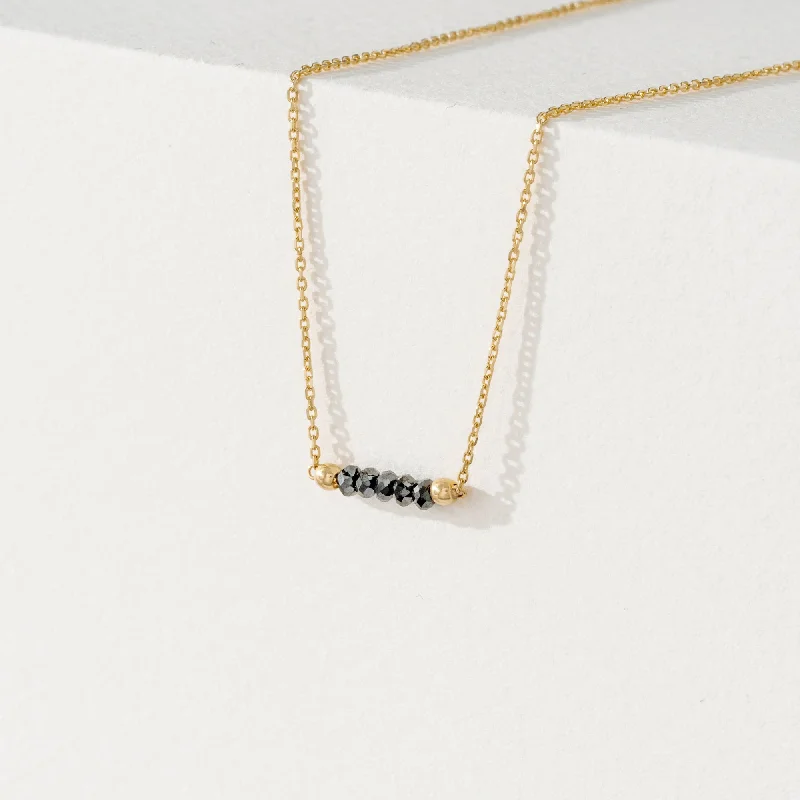 Timeless Elegance At Unbelievable Discounts Black Diamond Beaded Bar Necklace, Poppy Timeless Elegance At Unbelievable Discounts Black Diamond Beaded Bar Necklace, Poppy