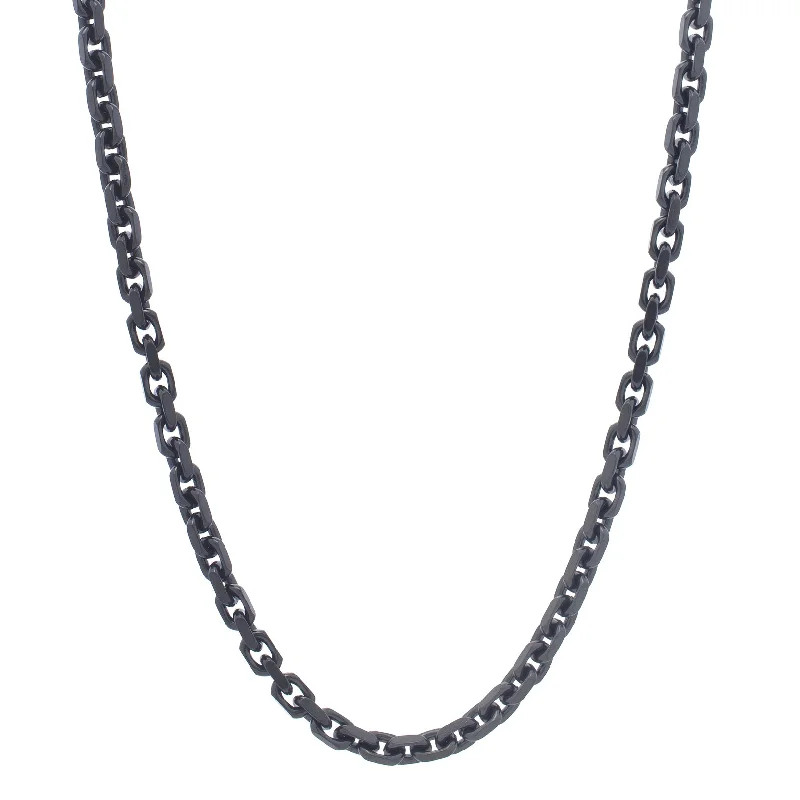 Eco-Friendly Sustainable Jewelry For Conscious Buyers Black Silver Oval Link Chain