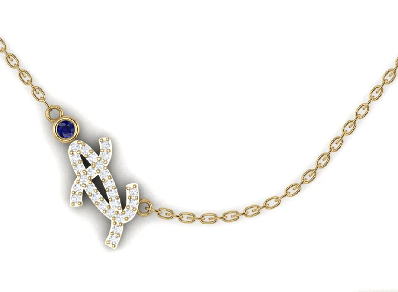 Elevate Your Outfit With Discounted Statement Jewelry Cursive Initial with Bezel Birthstone Necklace Elevate Your Outfit With Discounted Statement Jewelry Cursive Initial with Bezel Birthstone Necklace