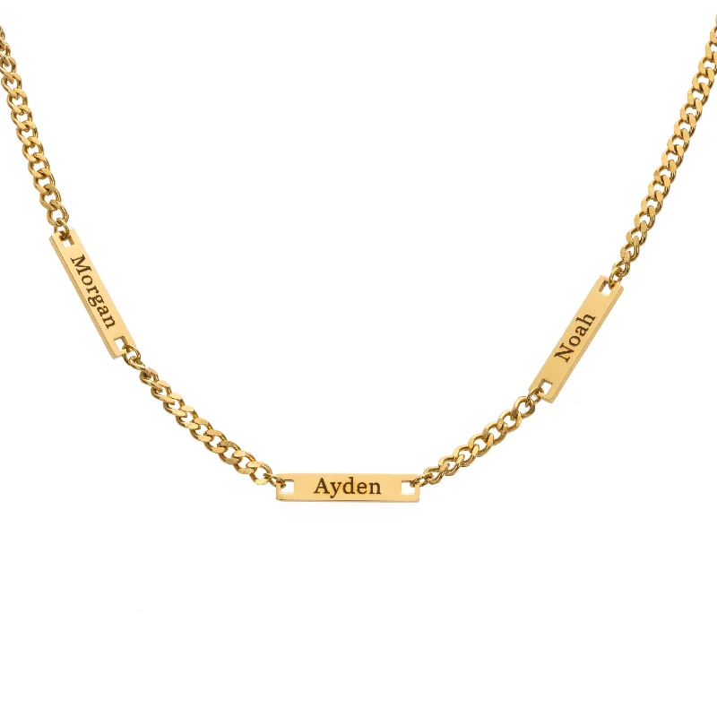 Buy More, Save More On Stunning Jewelry Designs Personalized Multiple Names on Plaque Necklace