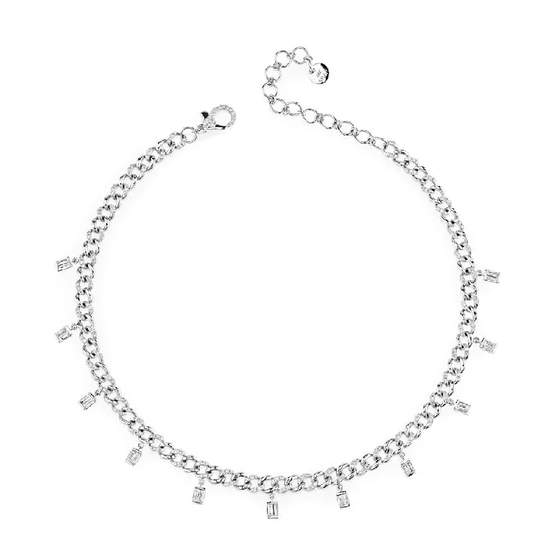Eco-Friendly Sustainable Jewelry For Conscious Buyers DIAMOND BAGUETTE DROP LINK ANKLET