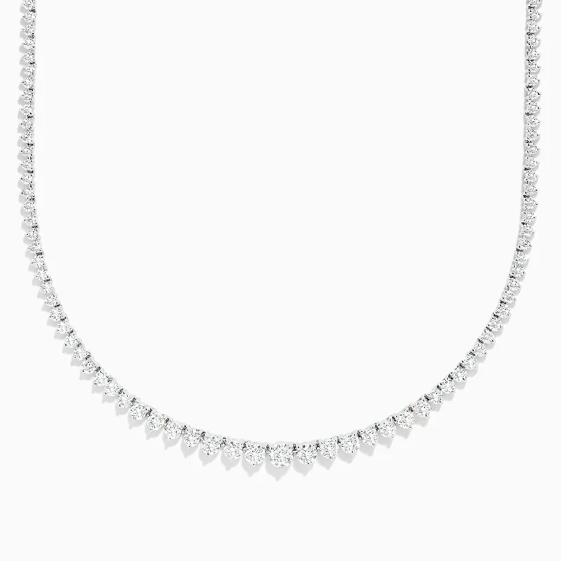 Luxury Jewelry Without The Luxury Price Tag 14K White Gold Diamond Tennis Necklace 9.66 TCW Luxury Jewelry Without The Luxury Price Tag 14K White Gold Diamond Tennis Necklace 9.66 TCW
