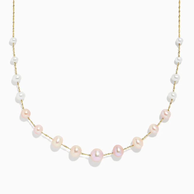 Timeless Jewelry At Special Discount Rates 14K Yellow Gold Multi Color Pearl Necklace Timeless Jewelry At Special Discount Rates 14K Yellow Gold Multi Color Pearl Necklace
