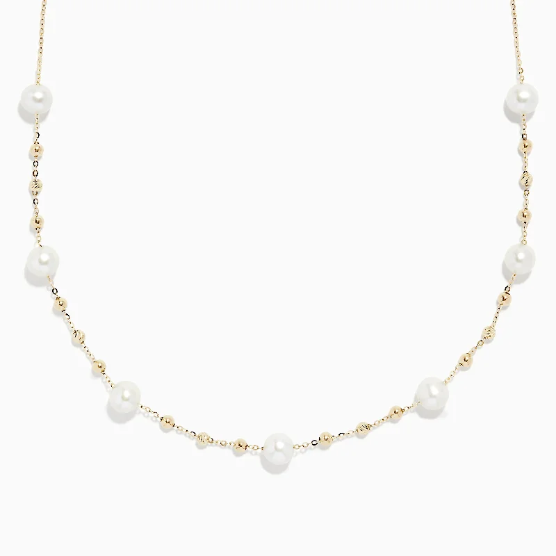 Exclusive Jewelry Sale – Sparkle For Less 14K Yellow Gold 16" Pearl Station Necklace Exclusive Jewelry Sale – Sparkle For Less 14K Yellow Gold 16" Pearl Station Necklace