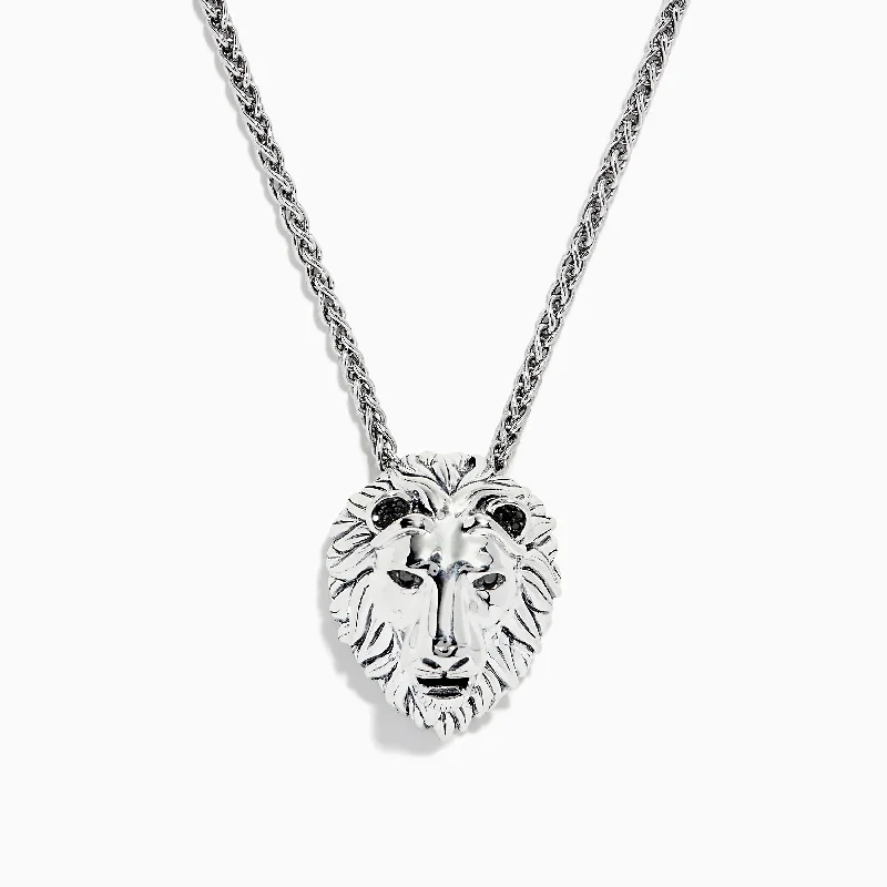 Seasonal Jewelry Clearance – Best Styles At The Lowest Prices 925 Sterling Silver Black Diamond Lion Pendant, 0.07 TCW Seasonal Jewelry Clearance – Best Styles At The Lowest Prices 925 Sterling Silver Black Diamond Lion Pendant, 0.07 TCW