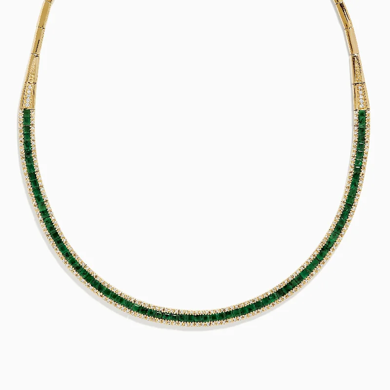 Fashion-Forward Jewelry At Incredible Prices Brasilica 14K Yellow Gold Emerald and Diamond Necklace Fashion-Forward Jewelry At Incredible Prices Brasilica 14K Yellow Gold Emerald and Diamond Necklace