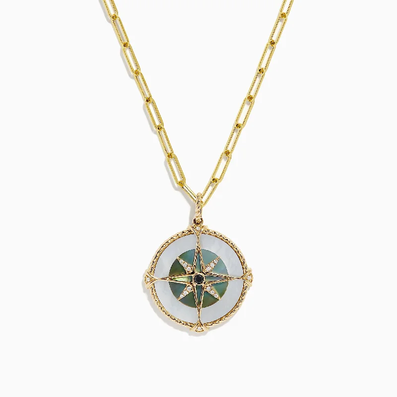 Once-A-Year Jewelry Sale – Grab Your Favorites Now Novelty 14K Gold Multi Gemstone and Diamond Compass Pendant, 0.08 TCW Once-A-Year Jewelry Sale – Grab Your Favorites Now Novelty 14K Gold Multi Gemstone and Diamond Compass Pendant, 0.08 TCW
