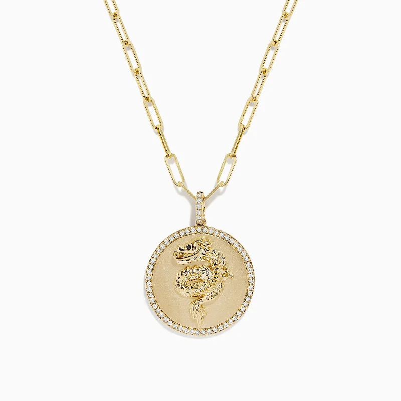 Huge Markdowns On Premium Jewelry Styles Safari 14K Yellow Gold Diamond Dragon Pendant Huge Markdowns On Premium Jewelry Styles Safari 14K Yellow Gold Diamond Dragon Pendant